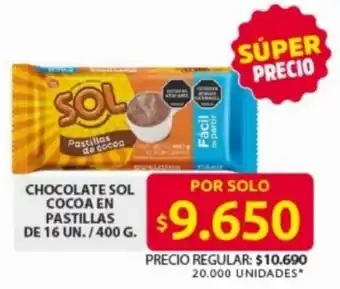 Ara Chocolate sol cocoa en pastillas oferta