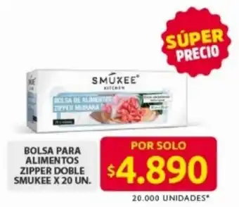 Ara Bolsa para alimentos zipper doble smukee oferta