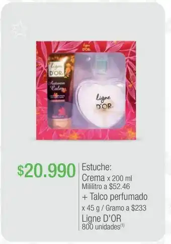 Jumbo Estuche: crema x 200 mi mililitro a $52.46 + talco perfumado x 45 g / gramo a $233 ligne d'or oferta