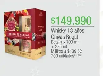 Jumbo Whisky 13 años chivas regal botella x 700 mi oferta