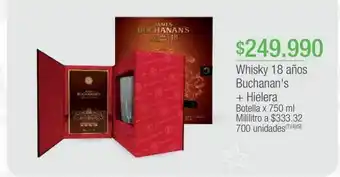 Jumbo Whisky 18 años buchanan's + hielera botella x 750 mi oferta
