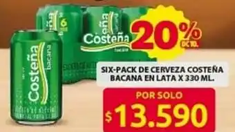 Ara Six-pack de cerveza costeña bacana en lata oferta