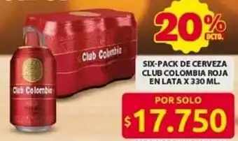 Ara Six-pack de cerveza club colombia roja en lata oferta