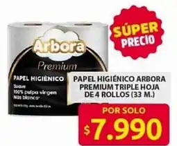 Ara Papel higienico papel higiénico arbora premium triple hoja de 4 rollos oferta