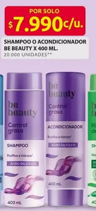 Ara Shampoo o acondicionador be beauty oferta