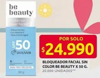 Ara Bloqueador facial sin color be beauty oferta