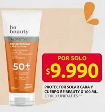 Ara Protector solar cara y cuerpo be beauty oferta