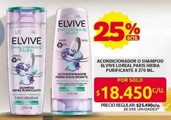 Ara Acondicionador o shampoo elvive loreal paris hidra purificante oferta