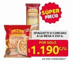 Ara Spaguetti o conchas a la mesa oferta