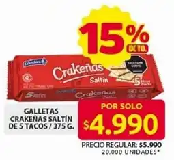 Ara Galletas crakeñas saltin de 5 tacos oferta