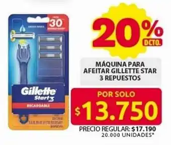 Ara Máquina para afeitar gillette star 3 repuestos oferta