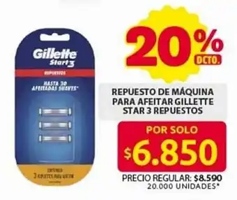 Ara Repuesto de máquina para afeitar gillette star 3 repuestos oferta