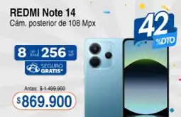 Alkosto Redmi Note 14 Cám. posterior de 108 Mpx oferta