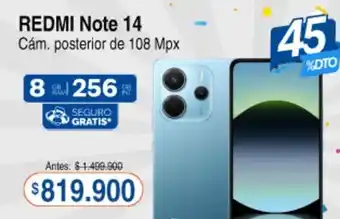 Alkosto Redmi Note 14 Cám posterior de 108 Mpx oferta