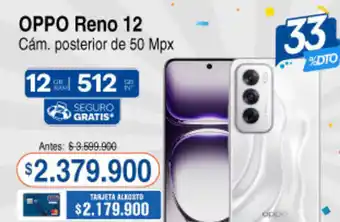 Alkosto Oppo Reno 12 Cám posterior de 50 Mpx oferta