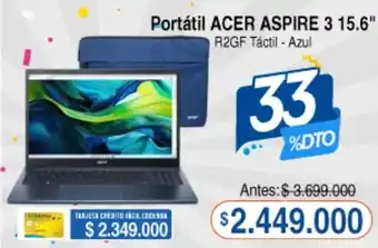 Alkosto Portátil ACER ASPIRE 3 15.6" R2GF Táctil - Azul oferta