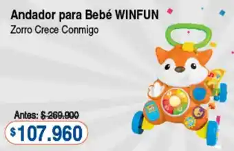 Alkosto Andador para Bebé WINFUN Zorro Crece Conmigo oferta