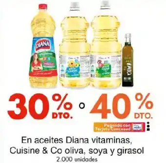 Metro En aceites Diana vitaminas, Cuisine & Co oliva, soya y girasol oferta