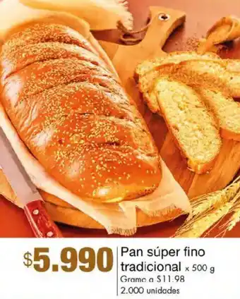 Metro Pan súper fino tradicional oferta