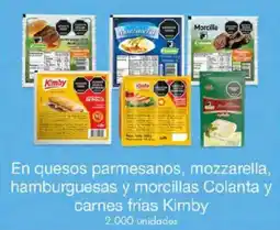 Metro En quesos parmesanos, mozzarella, hamburguesas y morcillas Colanta y carnes frías Kimby oferta