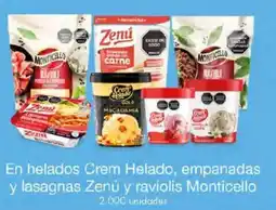 Metro En helados Crem Helado, empanadas y lasagnas Zenú y raviolis Monticello oferta