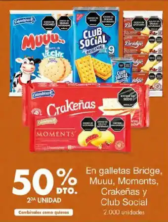 Metro En galletas Bridge, Muuu, Moments, Crakeñas y Club Social oferta
