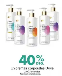 Metro En cremas corporales Dove oferta