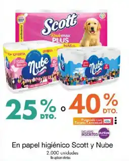 Metro En papel higiénico Scott y Nube oferta