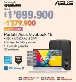 Metro Portátil Asus Vivobook 15 oferta