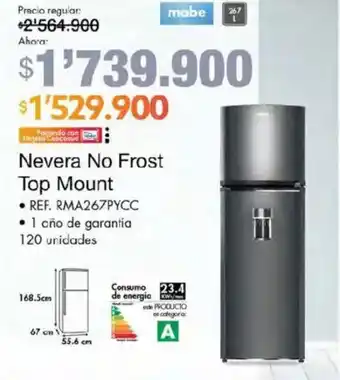 Metro Nevera No Frost Top Mount oferta