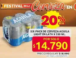 Ara Six-pack de cerveza aguila light en lata oferta