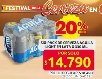 Ara Six-pack de cerveza aguila light en lata oferta