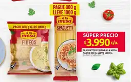 Ara Spaguetti o fideos a la mesa pague oferta