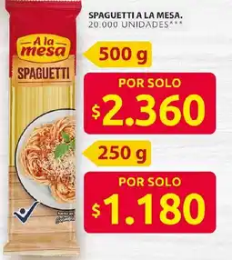 Ara Spaguetti a la mesa oferta