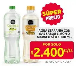 Ara Agua serranía con gas sabor limón o maracuyá oferta
