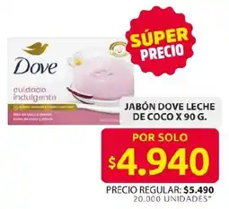 Ara Jabón dove leche de coco oferta