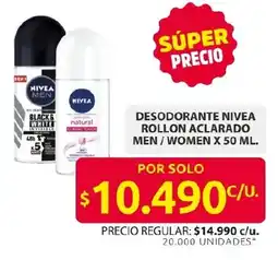 Ara Desodorante nivea rollon aclarado men/women oferta