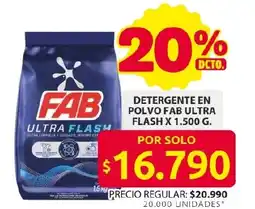Ara Detergente en polvo fab ultra flash oferta