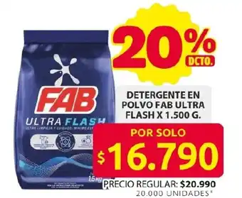 Ara Detergente en polvo fab ultra flash oferta