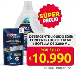Ara Detergente líquido edén concentrado de  + botella oferta