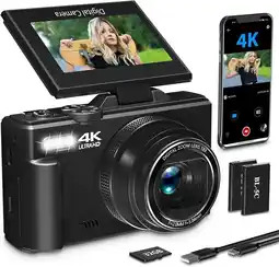 Falabella Cámara digital para fotografía,de vlogging 4K Para YouTube 3 pulgadas oferta