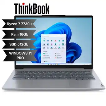 Falabella THINKBOOK RYZEN 7 7730U - Ram 16GB DDR5 - 512GB SSD - WIN 11 PRO 14 - RJ45 oferta