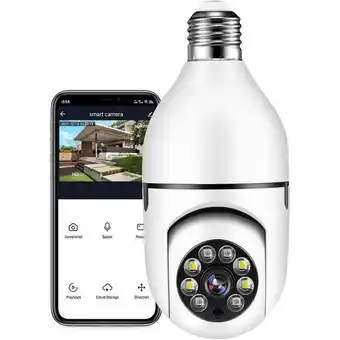 Falabella Cámara De Seguridad Wifi Bombillo Robotica Panoramica Ip 360° oferta