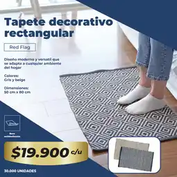Tiendas D1 Tapete decorativo rectangular Red Flag oferta