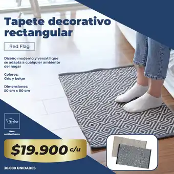 Tiendas D1 Tapete decorativo rectangular Red Flag oferta