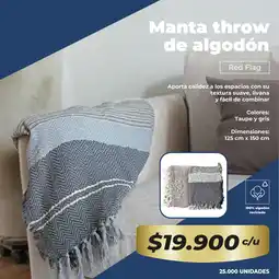 Tiendas D1 Manta throw de algodón red flag oferta