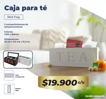 Tiendas D1 Caja para té Red Flag oferta
