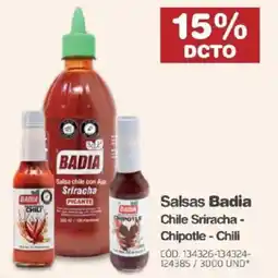 Makro Salsas Badia Chile Sriracha - Chipotle - Chili oferta