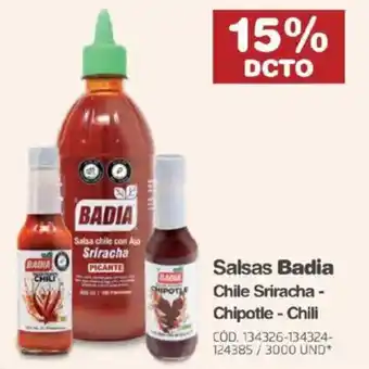 Makro Salsas Badia Chile Sriracha - Chipotle - Chili oferta
