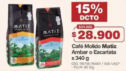 Makro Café Molido Matiz Ambar o Escarlata oferta